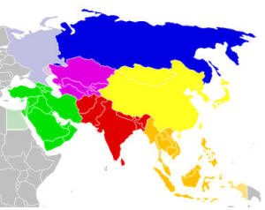 Regionen Asiens
