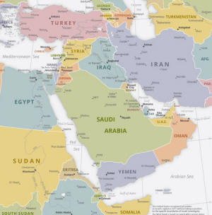 Politische Karte des Nahen Ostens